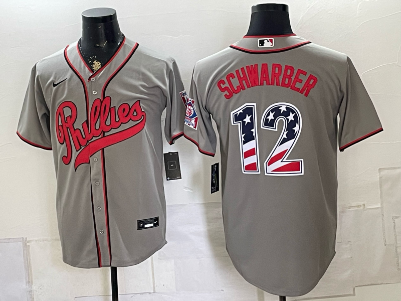 Men 2026 Philadelphia Phillies #12 Schwarber grey Game Nike MLB Jersey 0826002->philadelphia phillies->MLB Jersey